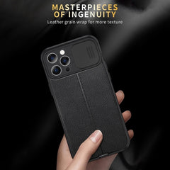 Litchi Texture Sliding Camshield TPU Funda p...