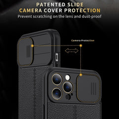 Litchi Texture Sliding Camshield TPU Funda p...
