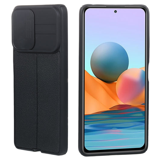 Litchi Texture Sliding Camshield TPU Funda p...
