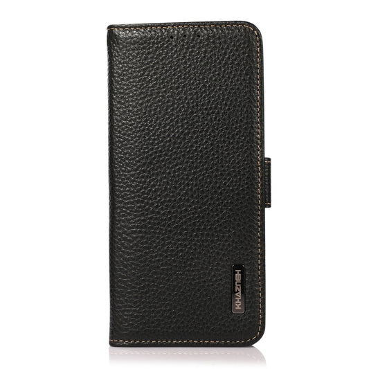 KHAZNEH Side-Magnetic Litchi Genuine Leather...