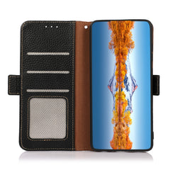 KHAZNEH Side-Magnetic Litchi Genuine Leather...