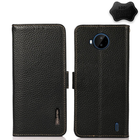 KHAZNEH Side-Magnetic Litchi Genuine Leather...