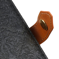 Estuche para teléfono de cuero en relieve fl...