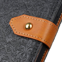 Estuche para teléfono de cuero en relieve fl...