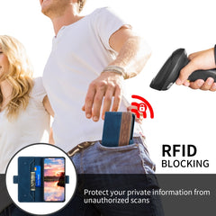 Estuche para teléfono de cuero RFID con cost...