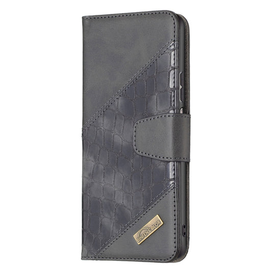 Estuche de cuero con textura de cocodrilo en...
