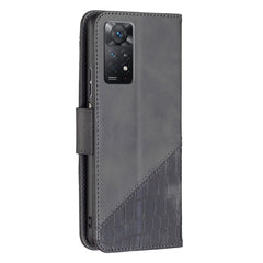 Estuche de cuero con textura de cocodrilo en...