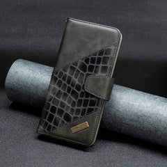 Estuche de cuero con textura de cocodrilo en...