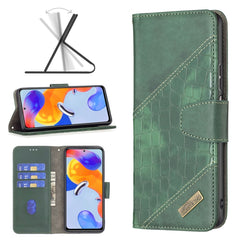 Estuche de cuero con textura de cocodrilo en...