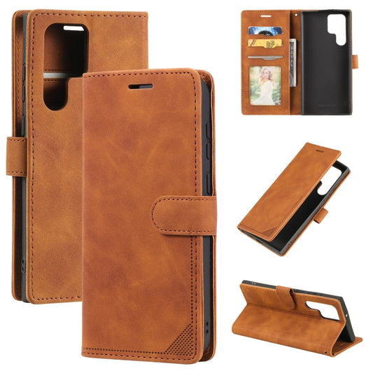 Estuche para teléfono de cuero con cepillo a...