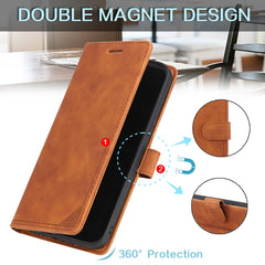 Estuche para teléfono de cuero con cepillo a...