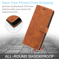 Estuche para teléfono de cuero con cepillo a...