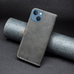 Estuche de cuero con doble hilo de coser a j...