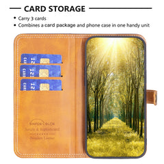 Estuche de cuero para teléfono con doble hil...