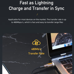 CL-125L Tipo-C / USB-C a cable de datos de carga rápida de 8 pines