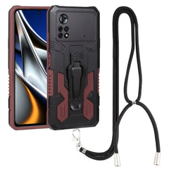 Lanyard Mecha Armor Kickstand PC + TPU Phone...