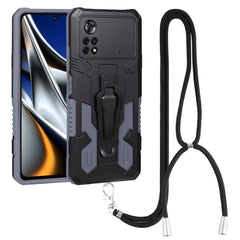 Lanyard Mecha Armor Kickstand PC + TPU Phone...