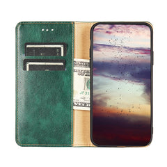 Estuche para teléfono de cuero con tapa magn...