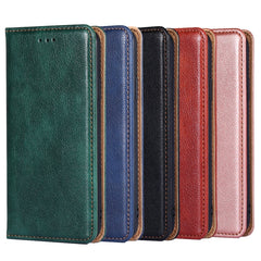 Estuche para teléfono de cuero con tapa magn...