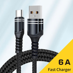 Cable de carga USB de estilo tejido 6A, long...