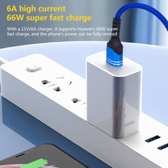 Cable de carga USB de estilo tejido 6A, long...
