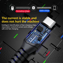 Cable de carga USB de estilo tejido 6A, long...