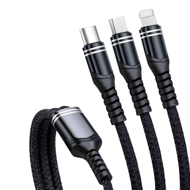 6A 66W 3 en 1 USB a 8 pines + Micro USB + US...