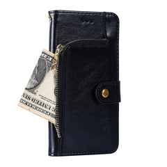 Funda de cuero con cremallera para teléfono ...