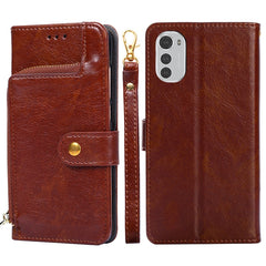 Funda de cuero con cremallera para teléfono ...
