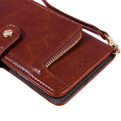 Funda de cuero con cremallera para teléfono ...