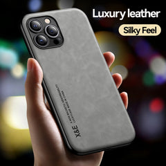 Estuche para teléfono con respaldo de cuero ...