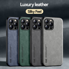 Estuche para teléfono con respaldo de cuero ...