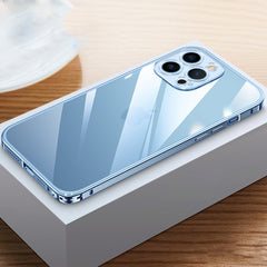 Caja de teléfono transparente con marco de m...