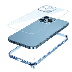 Caja de teléfono transparente con marco de m...