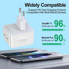 Cargador de puertos doble USB-C/Tipo-C PD de...