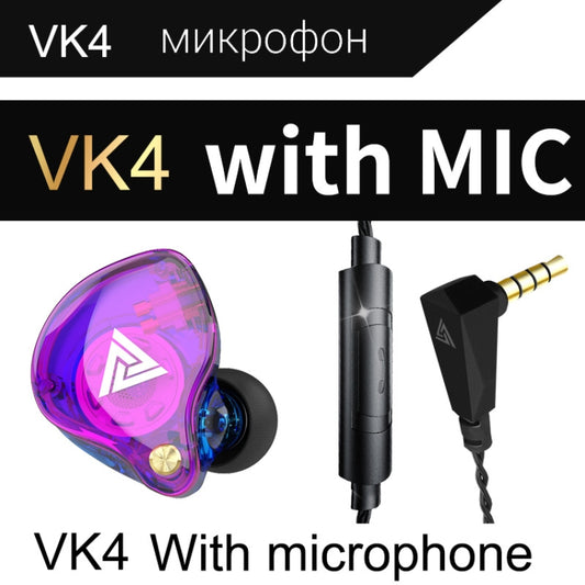 QKZ VK4 In-Ear Subwoofer HiFi Auricular controlado por cable