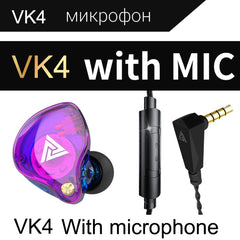 QKZ VK4 In-Ear Subwoofer HiFi Auricular controlado por cable