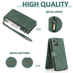Estuche de cuero con cremallera, For iPhone 14