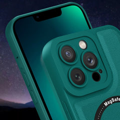 Estuche para teléfono de cuero liso magnétic...