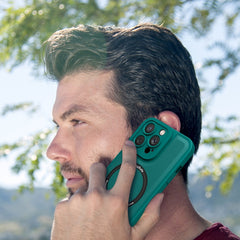 Estuche para teléfono de cuero liso magnétic...