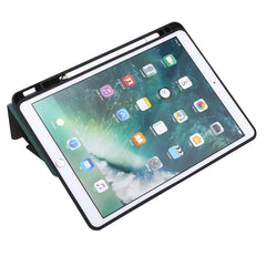 Estuche de cuero con tapa horizontal de text...