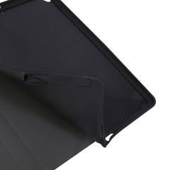 Estuche de cuero con tapa horizontal de text...