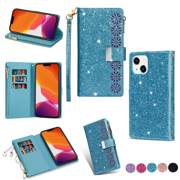 Estuche de cuero con cremallera y brillo tal...