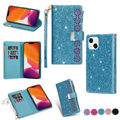 Estuche de cuero con cremallera y brillo tal...