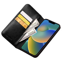 QIALINO Estuche para teléfono de cuero con t...