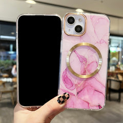 Estuche para teléfono Magsafe de mármol dora...