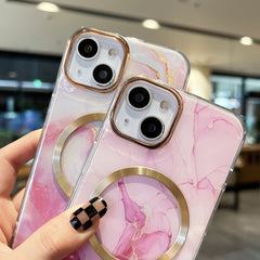 Estuche para teléfono Magsafe de mármol dora...