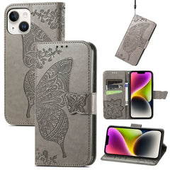 Estuche de cuero con estampado de mariposas ...