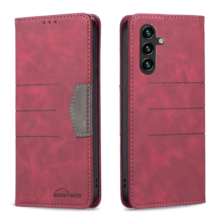Estuche para teléfono de cuero con tapa magn...