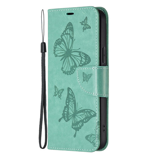 Estuche de cuero con estampado de dos maripo...